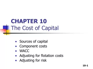 CHAPTER 10 The Cost of Capital