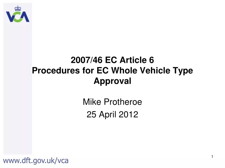 2007 46 ec article 6 procedures for ec whole vehicle type approval