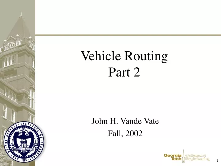 vehicle routing part 2