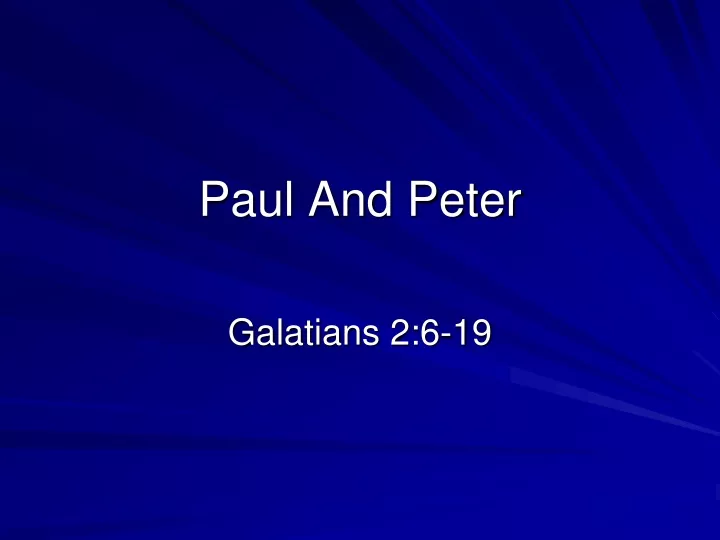 paul and peter