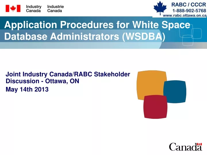 application procedures for white space database administrators wsdba