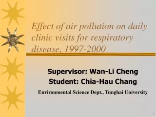 Effect of air pollution on daily clinic visits for respiratory disease, 1997-2000