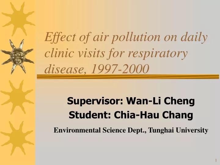 effect of air pollution on daily clinic visits for respiratory disease 1997 2000