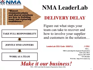 NMA LeaderLab DELIVERY DELAY