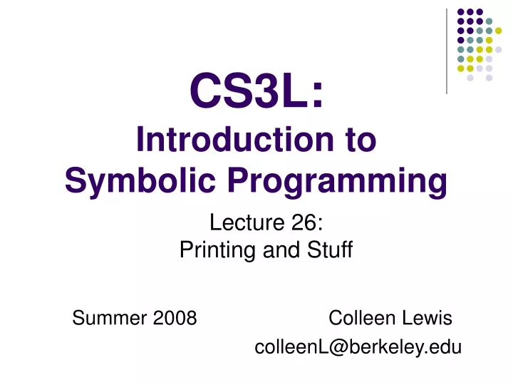 cs3l introduction to symbolic programming