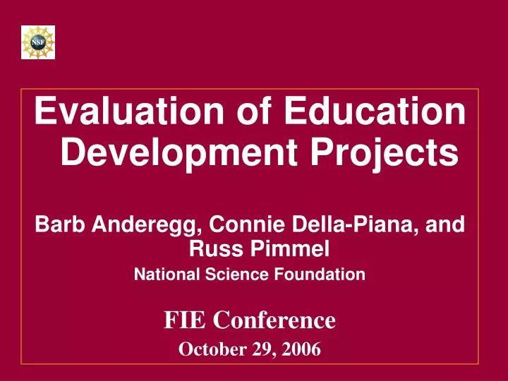 evaluation of education development projects barb