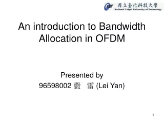 An introduction to Bandwidth Allocation in OFDM