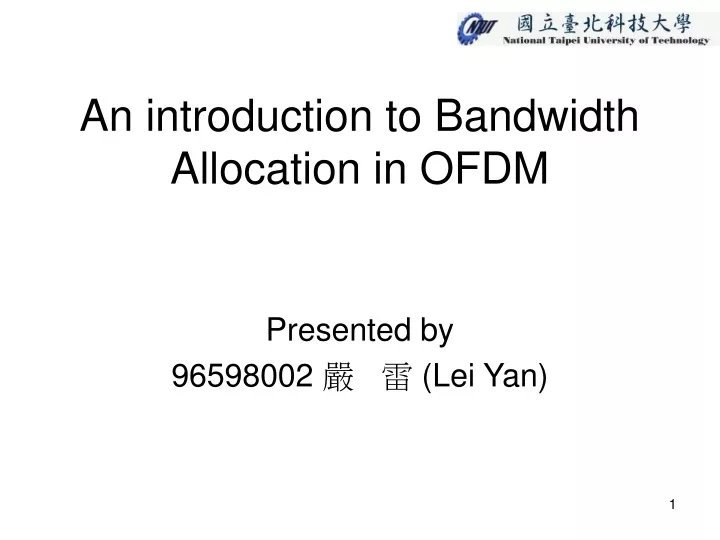 an introduction to bandwidth allocation in ofdm