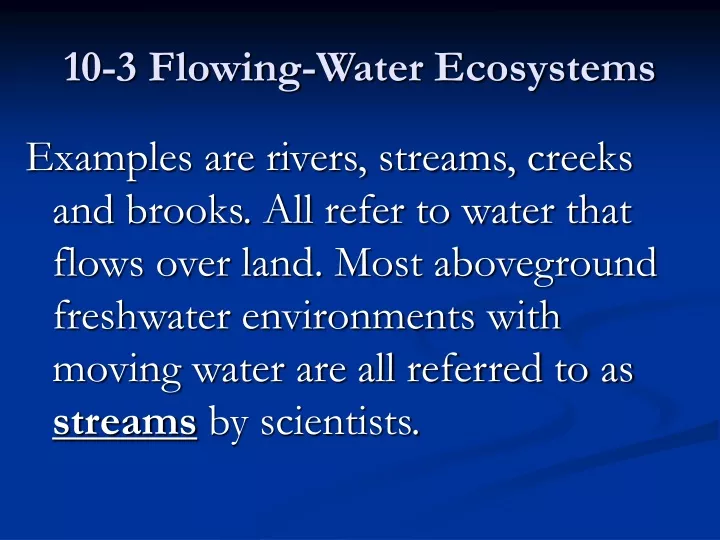 10 3 flowing water ecosystems