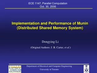 Implementation and Performance of Munin (Distributed Shared Memory System)
