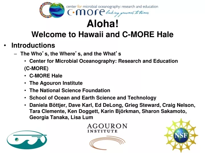 aloha welcome to hawaii and c more hale