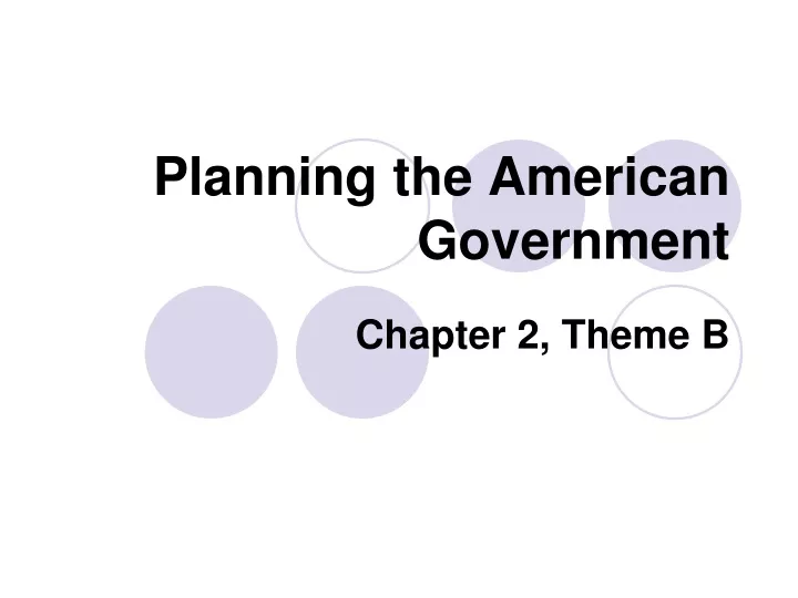 planning the american government