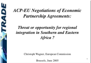 ACP-EU Negotiations of Economic Partnership Agreements: