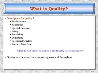What is Quality?