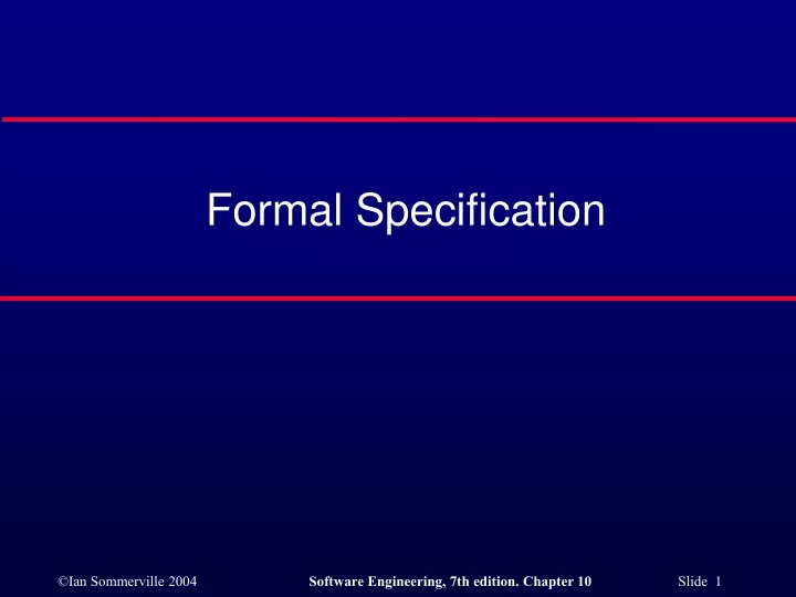 formal specification