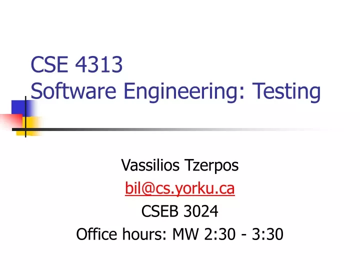 cse 4313 software engineering testing