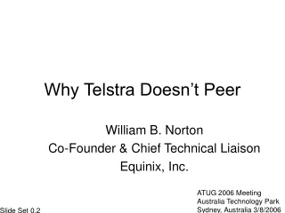 Why Telstra Doesn’t Peer