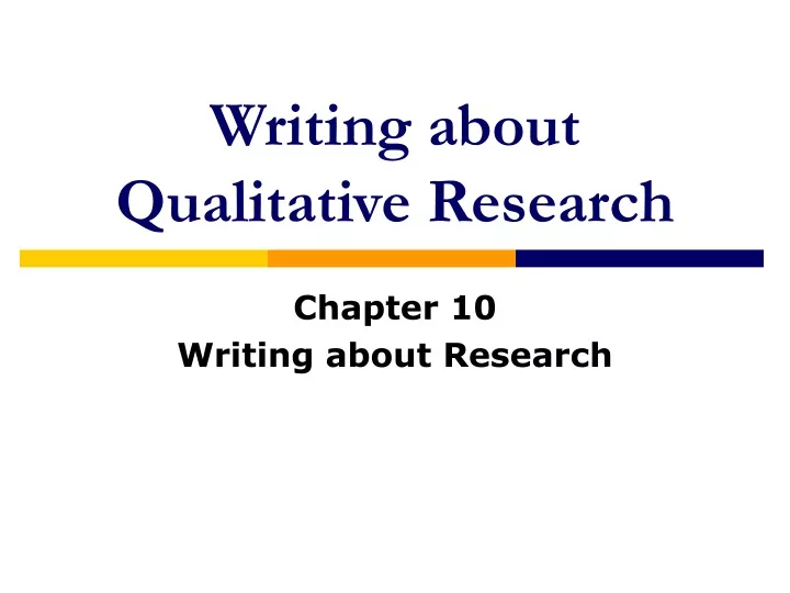 writing about qualitative research