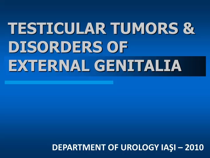 testicular tumors disorders of external genitalia