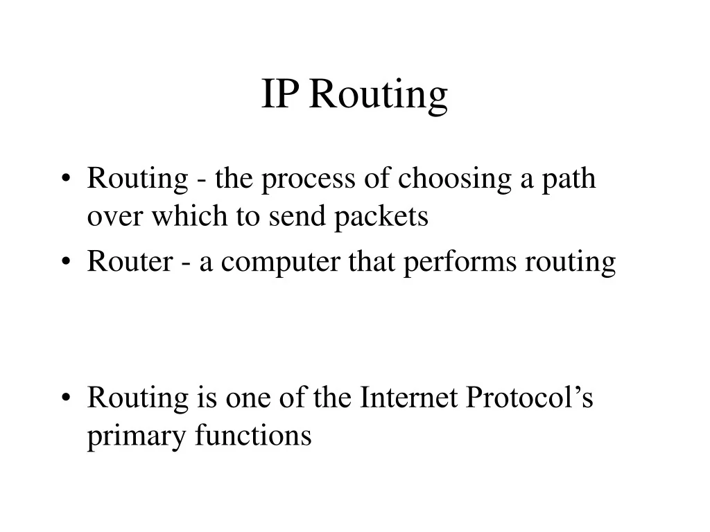 PPT - IP Routing in Computer Networks PowerPoint Presentation, free ...