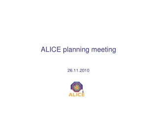 ALICE planning meeting