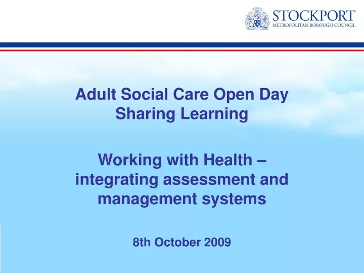 adult social care open day sharing learning