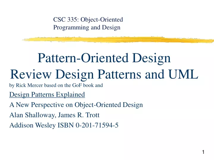 csc 335 object oriented programming and design