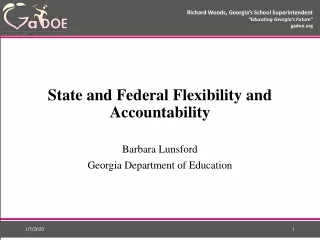 State and Federal Flexibility and Accountability