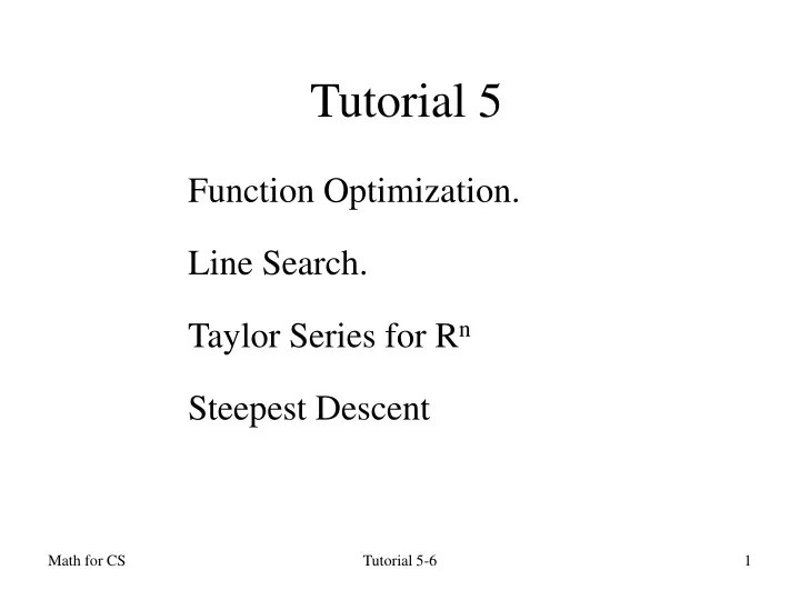 tutorial 5