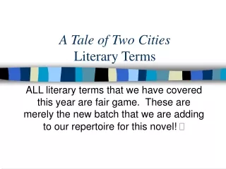 A Tale of Two Cities Literary Terms