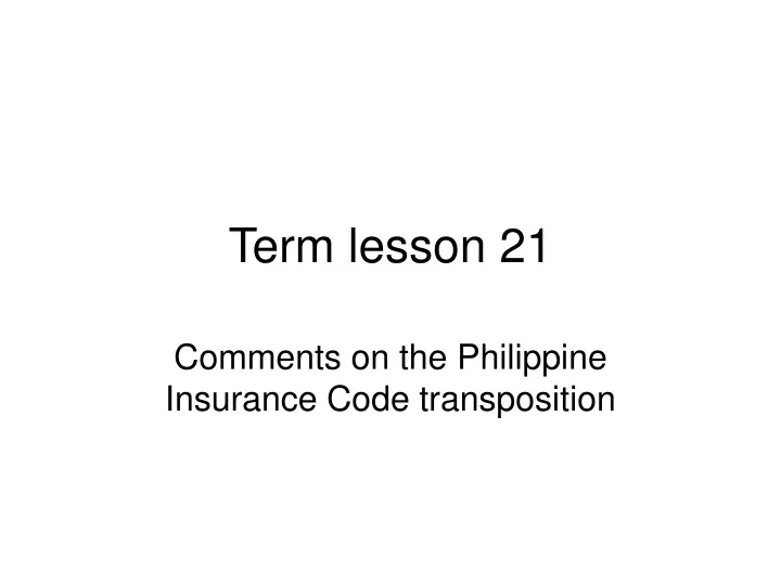 term lesson 21