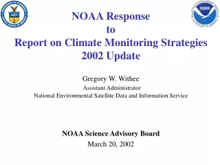NOAA Response  to Report on Climate Monitoring Strategies 2002 Update