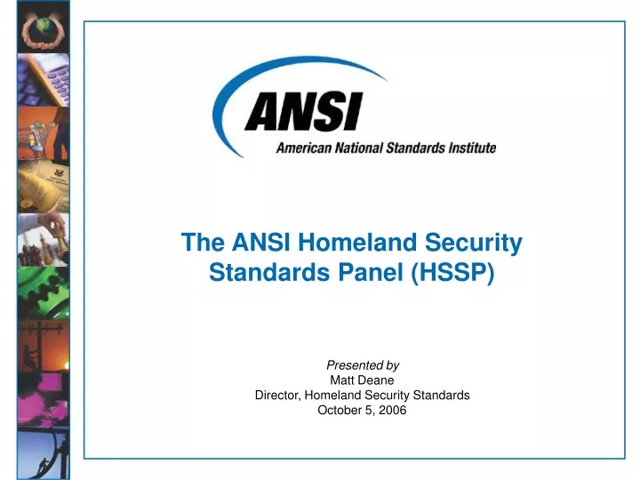 the ansi homeland security standards panel hssp