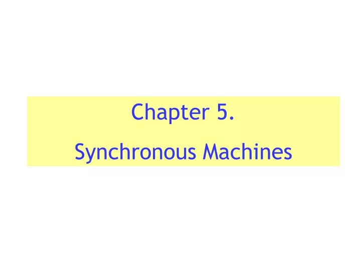 chapter 5 synchronous machines