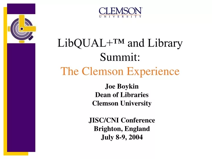 libqual and library summit the clemson experience