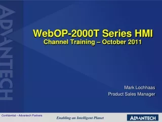 WebOP-2000T Series HMI Channel Training – October 2011