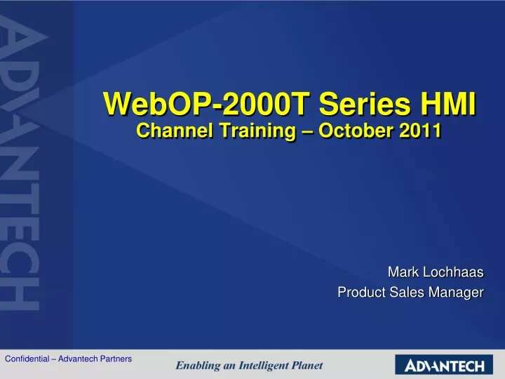 webop 2000t series hmi channel training october 2011