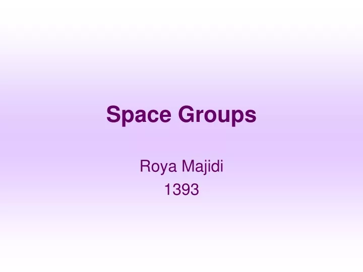 space groups