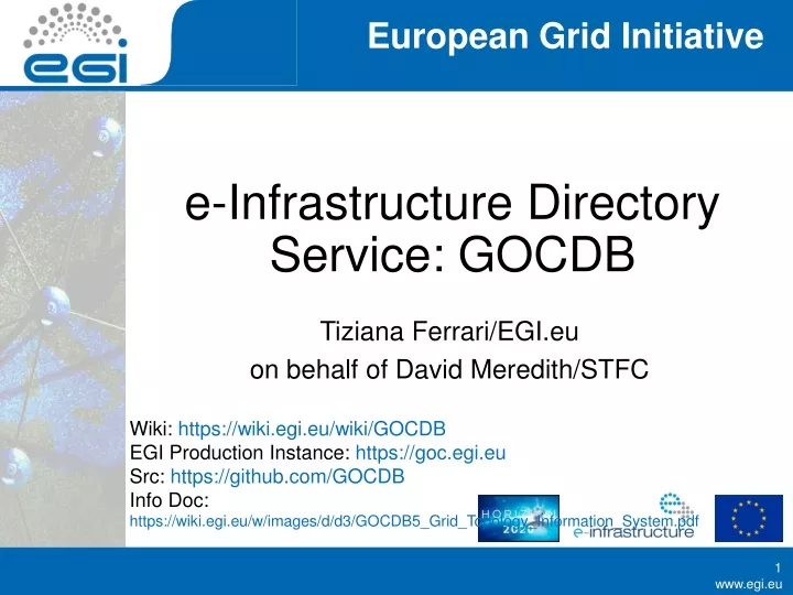 e infrastructure directory service gocdb
