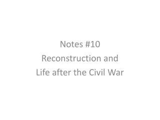 Notes #10  Reconstruction and  Life after the Civil War