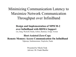 Minimizing Communication Latency to Maximize Network Communication Throughput over InfiniBand