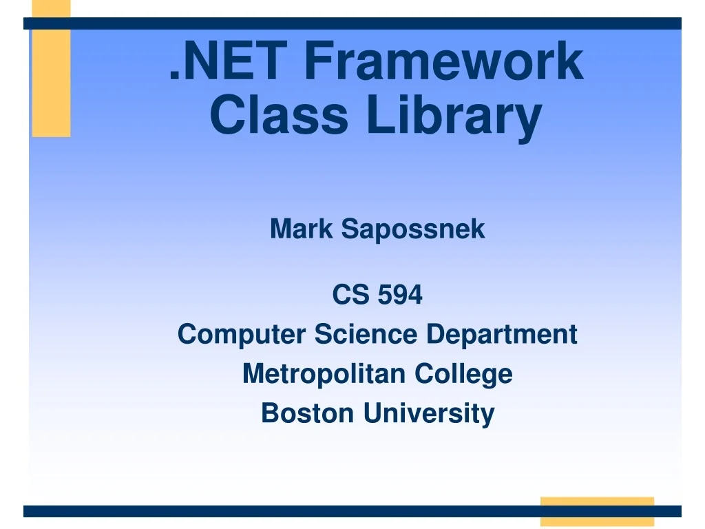 PPT - Mastering .NET Framework Library PowerPoint Presentation, free ...