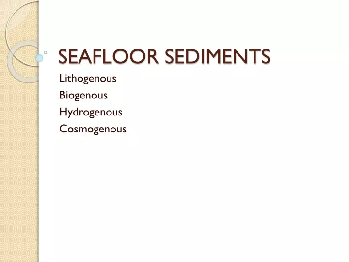 seafloor sediments