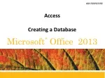 Access  Creating a Database - slide 1