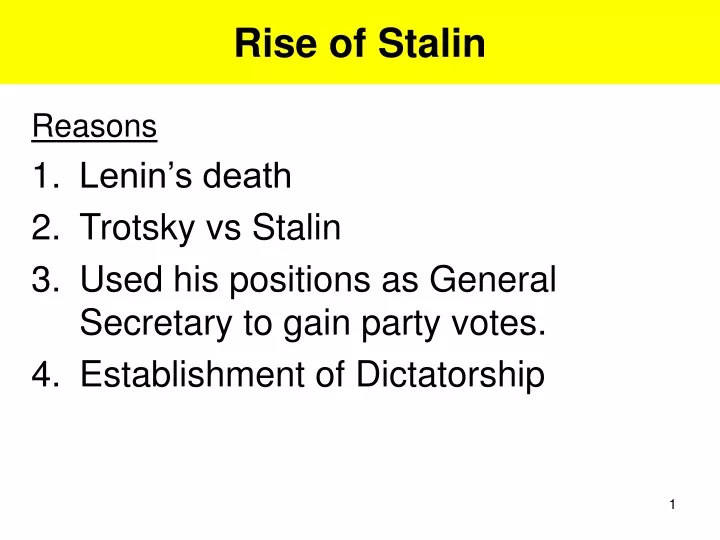 rise of stalin