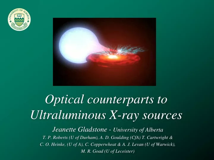 optical counterparts to ultraluminous x ray sources