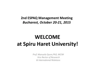WELCOME  at Spiru Haret University!
