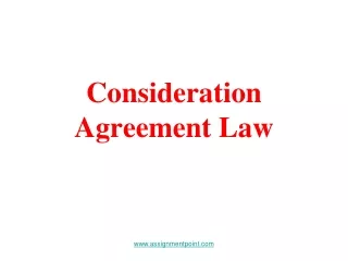 Consideration Agreement Law
