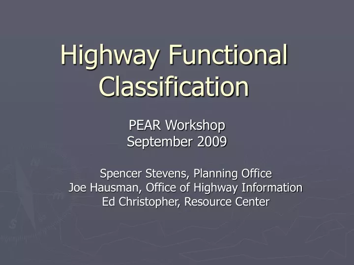 highway functional classification