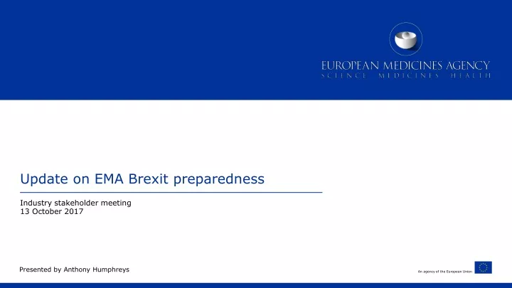 update on ema brexit preparedness